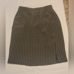 🖤Liz Claiborne Sz 8 Black & Tan Striped Lined  Pencil Skirt Perfect For Office